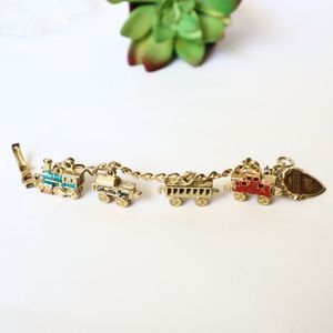 Vintage Train Charm Bracelet Strasburg Railroad